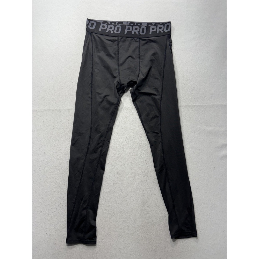 Mens XL Black Compression Leggings Elastic Waist Running Athletic SL349